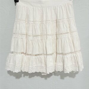 Guess Cream Lace Mini Skirt